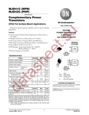 MJD42CT4G datasheet  